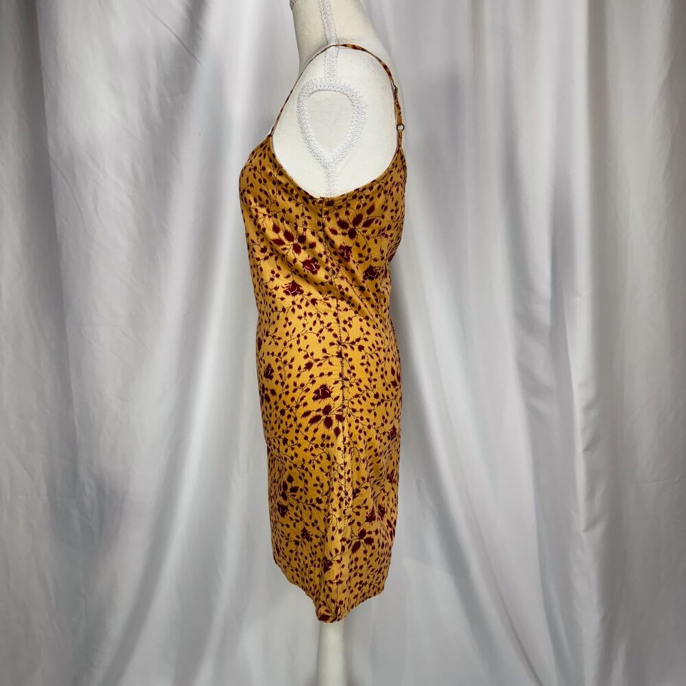 Sisley Italy Mini Slip Dress Yellow Red Floral 90s Y2K Euro Summer Romantic XS - Picture 14 of 16